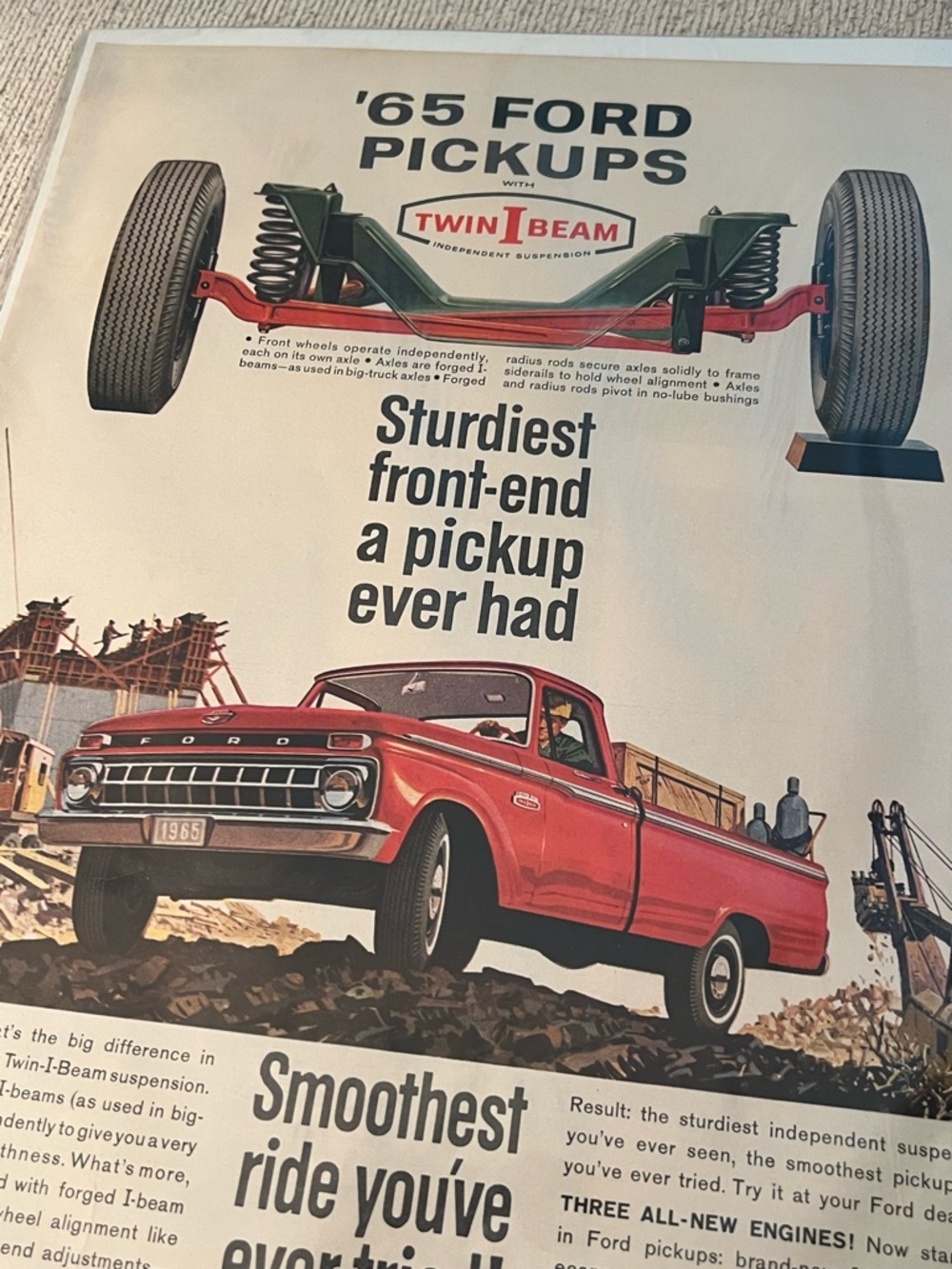 Ford Red Pickup Vintage Advertisement Poster